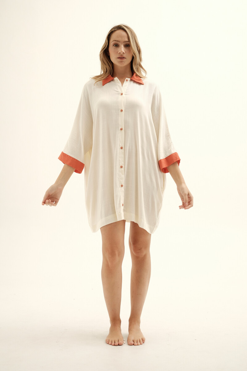 Beach Cover Up - Vestido Maura [V2] Lino Terracota