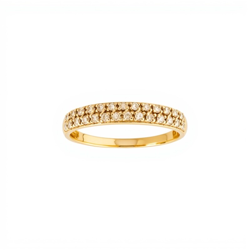 Anillo doble Sin Fin-Oro bajo-Piedra zirconias-AN8018 conpiedra