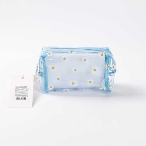 NECESER TRANSPARENTE RECTANGULAR DISEÑO MARGARITA (AZUL) NECESER TRANSPARENTE RECTANGULAR DISEÑO MARGARITA (AZUL)