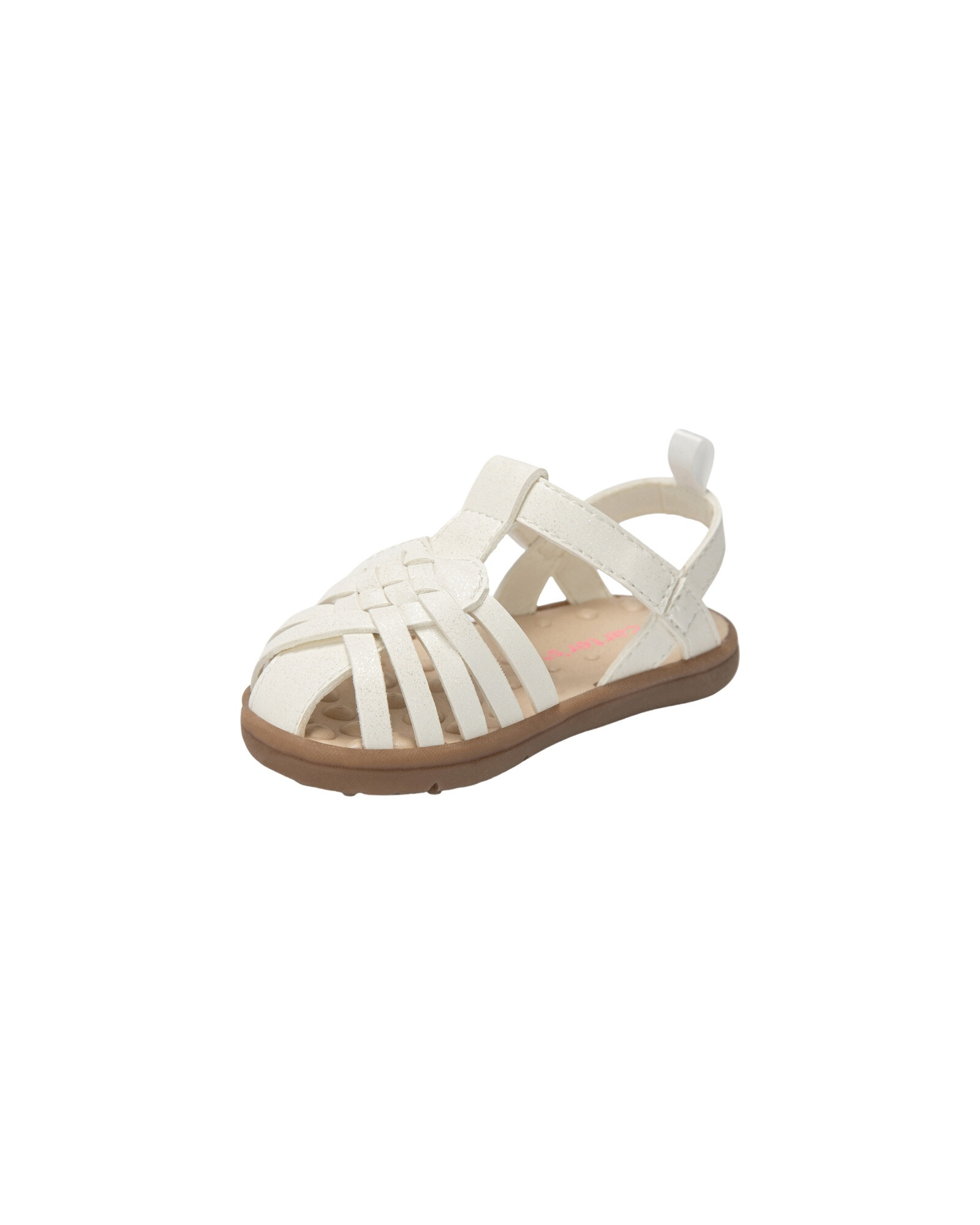 Sandalias con velcro y brillo, blancas Sin color