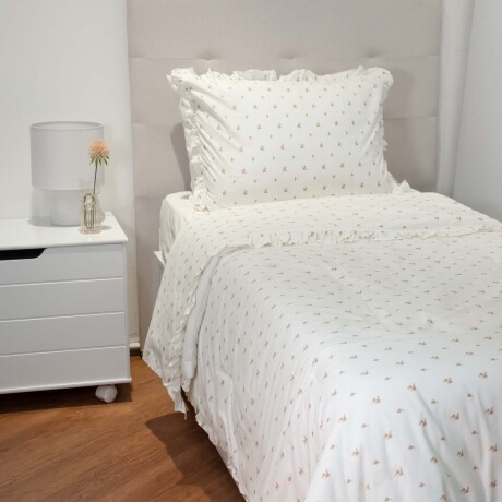 ACOLCHADO ALGODON NATURAL-BEIGE FLOR