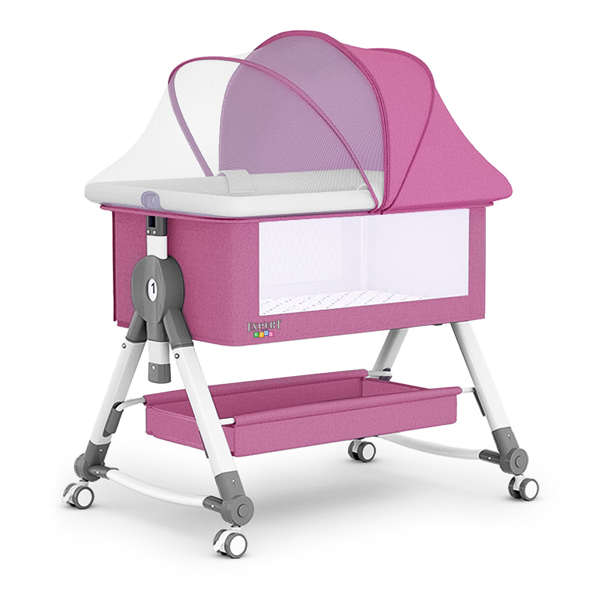 Cuna Colecho Moises Expert Kids Ruedas Mosquitero - Rosa 