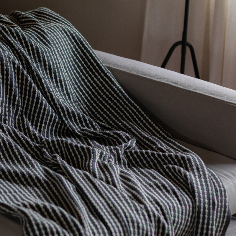 Manta para sillón y cama algodón Grafito 130cm