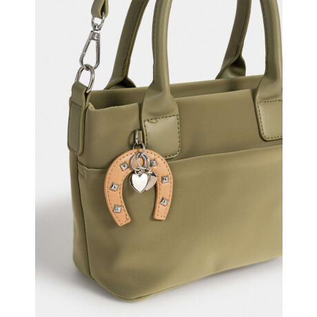 Cartera Mini City Con Charm Verde Oliva