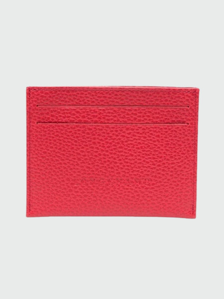 Longchamp -Tarjetero de cuero, Le Foulonné Rojo