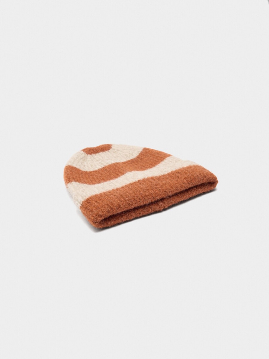Gorro De Punto Con Rayas naranja