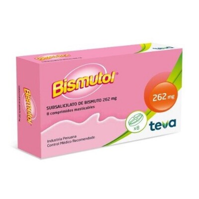 Bismutol 262 Mg. 8 Comp. Masticables Bismutol 262 Mg. 8 Comp. Masticables