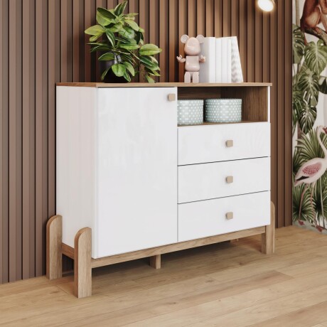 CÓMODA KIDS MDF-Y-MDP BLANCO 3C/1P RENÉ