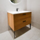 MUEBLE ALTEA MADERA con BACHA Y PATAS 90x50x82cm GAMAS DE MARRON