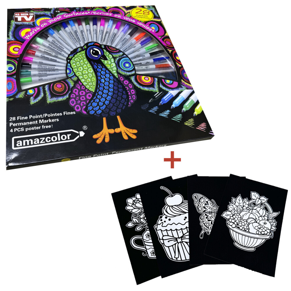 Marcadores Drypens x28 con Laminas Para Colorear Marcadores Drypens x28 con Laminas Para Colorear