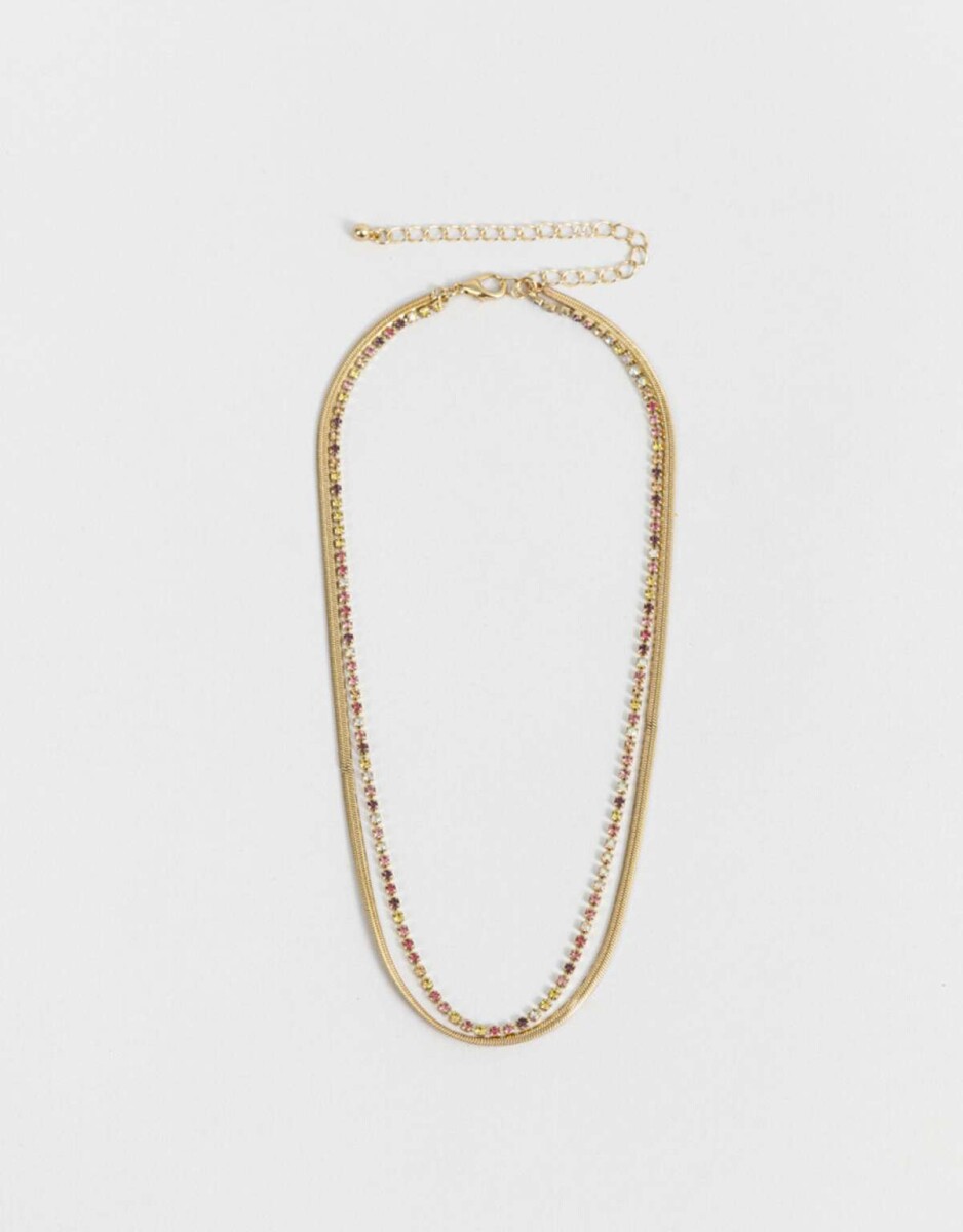 Collar Corto Doble - Dorado 