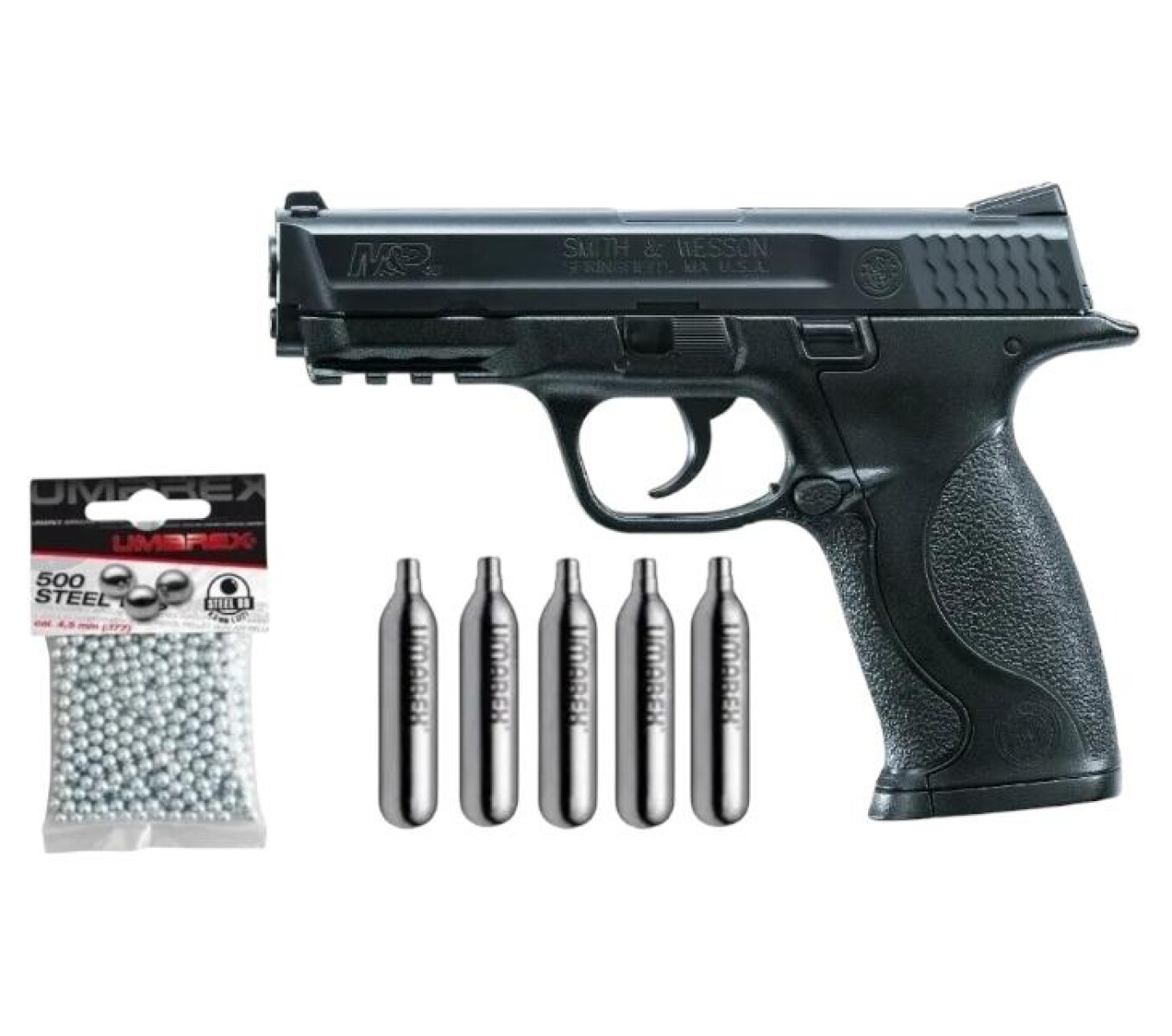 Combo Pistola Co2 Smith & Wesson M&p Calibre 4,5mm 