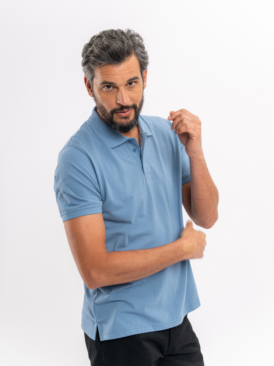 Remera m/c lisa - azul piedra 