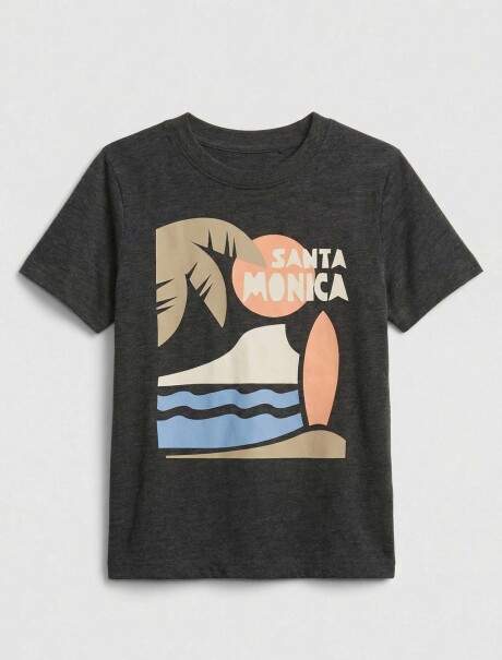 CAMISETA BÁSICA CON ESTAMPA NEGRO