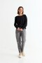 Sweater con detalle en manga NEGRO