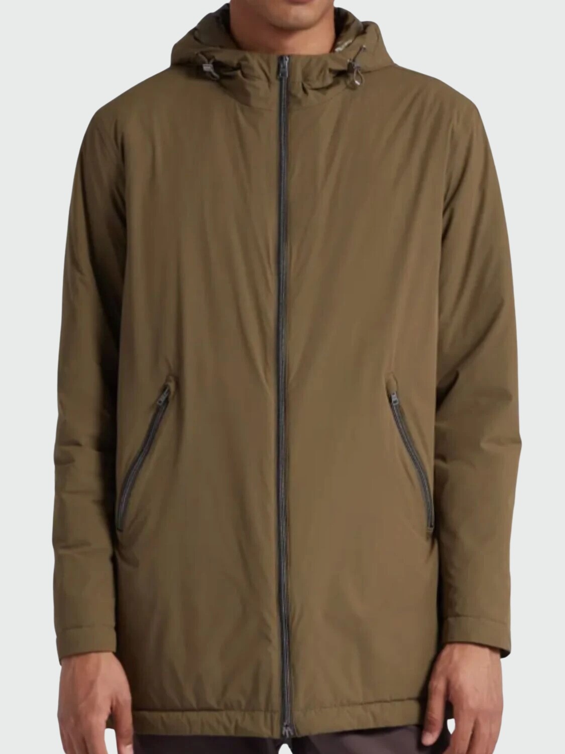 Herno-Chaqueta impermeable con capucha integrada ajustable Verde