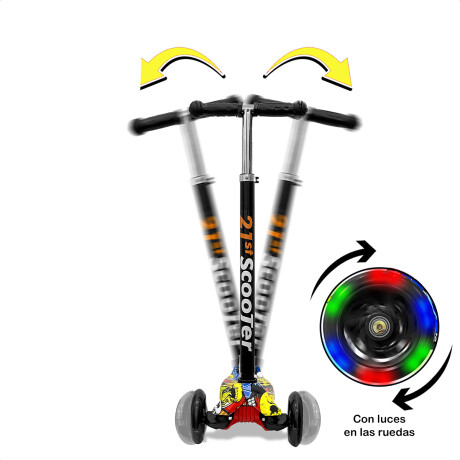 Monopatín Tripatín Estampado C/ Luz Scooter Regulable Rod001006-g