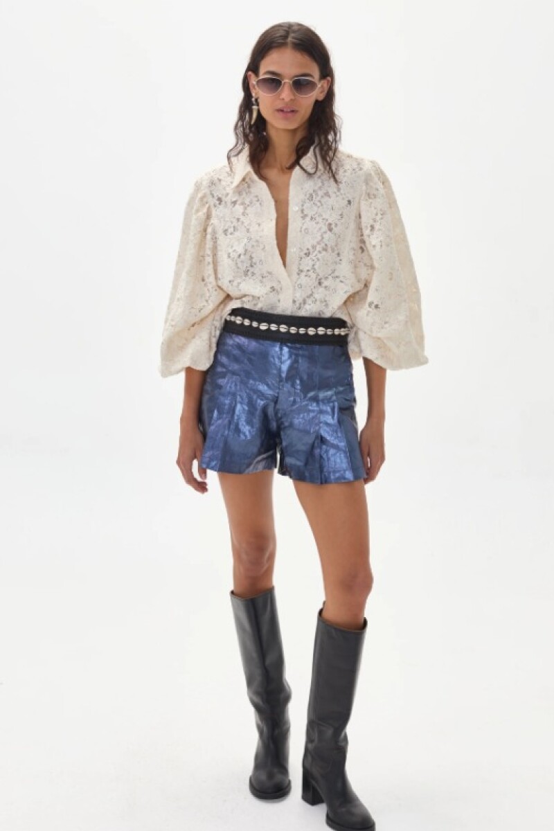 Claire Cotton Lace Shirt Natural