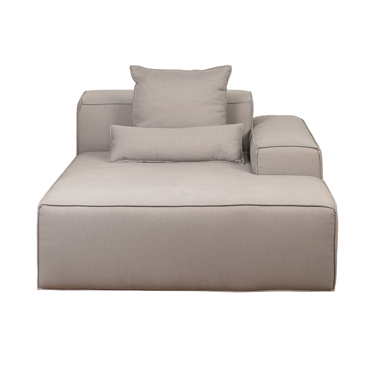 SOFÁ KAI - 1 CUERPO TELA GRIS MODULAR CHAISE CON BRAZO DERECHO 