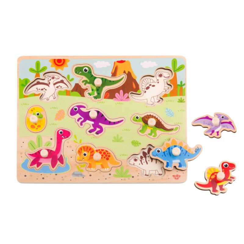 Puzzle dino de encastre en madera Puzzle Dino De Encastre En Madera