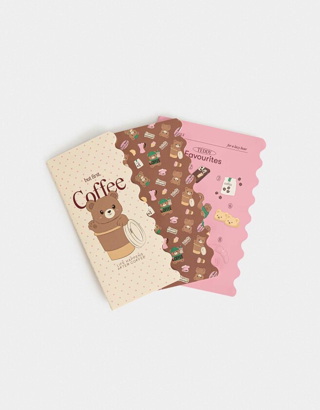Anotadores Cuadernos y Memos Set De 3 Libretas Con Bordes Ondulados - Combinacion Multicolor