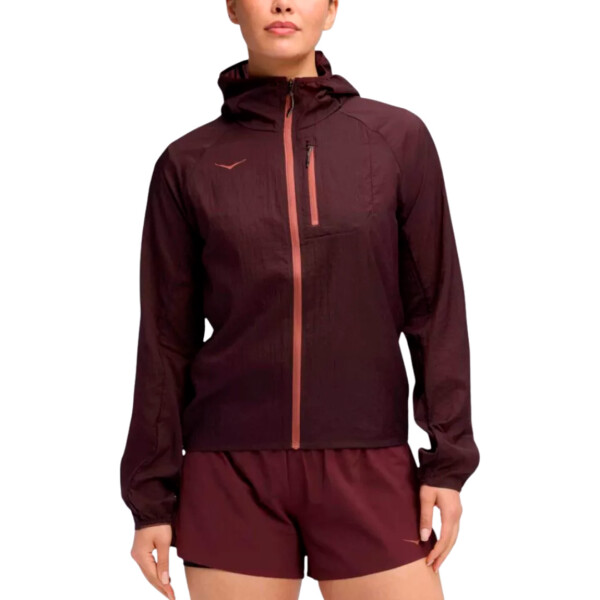 Hoka Campera Skyflow Jacket Mujer - Negro Bordo Negro-Bordo