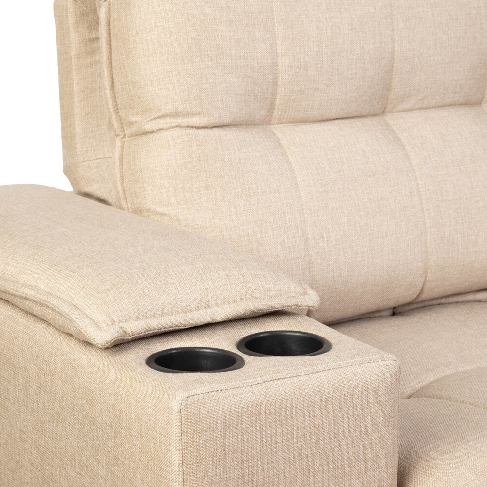 SOFA RETRACTIL 3 CUERPOS TELA NATURAL-BEIGE ATLANTA BEIGE