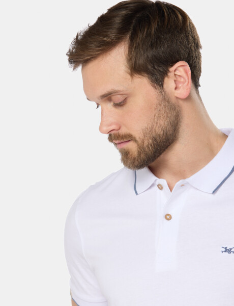 REMERA POLO JERSEY RAYADA Blanco