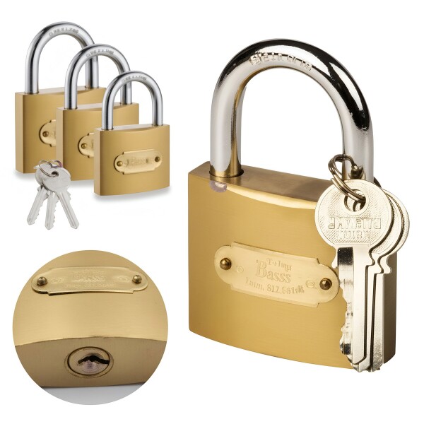 Candado Seguridad Metal Resistente 50 Mm C/ Llave X1 unidad Variante Bronce