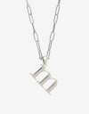 Cadena Corta con Dije Letras Collar De Acero Con Inicial M - Plateado
