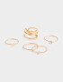 Sets Anillos Strass Anillos Sets De Metal - Dorado