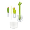 Set de cepillos limpia Biberones Cactus con base Boon verde blanco