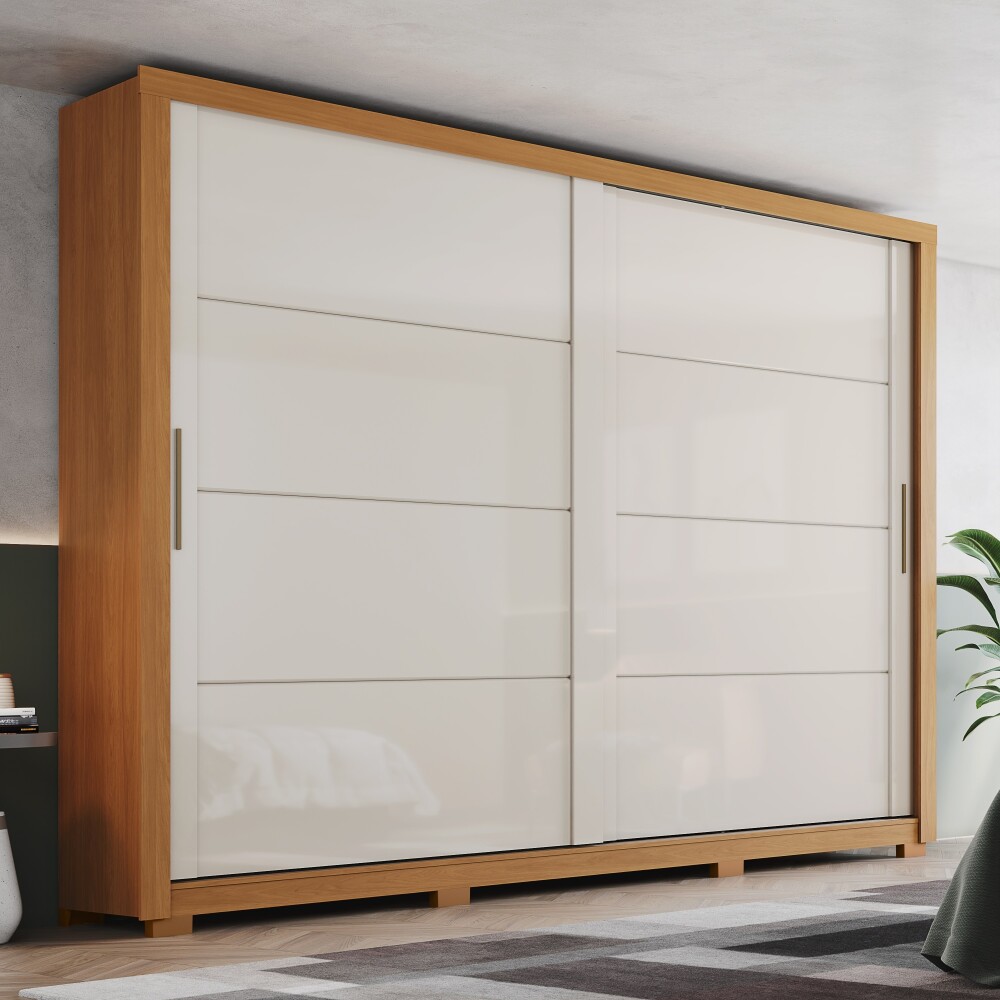 ROPERO PALACE 2 PUERTAS 4 CAJONES INTERNOS GUARDARROPA CLOSET ARMARIO OFF WHITE