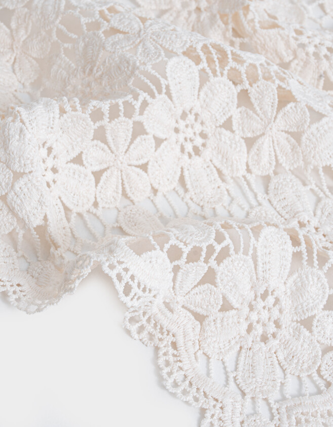 Vinchas Textiles Pañuelo Pañuelo Triangular Encaje - Blanco Crudo