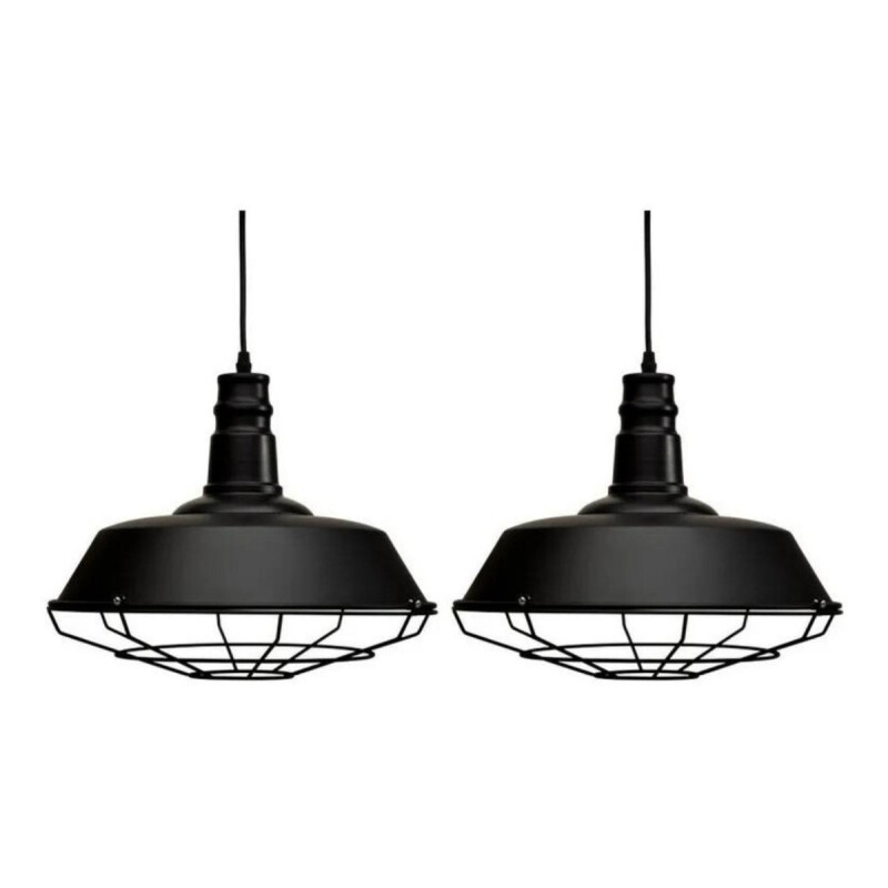 Lamparas Colgantes Vintage 26cm X2 Unidades Calidad Superior Negro