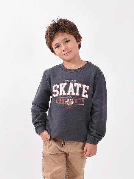 BUZO SKATE GRIS OSCURO