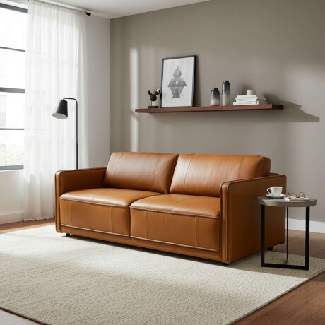 Sillon Positano 3 Cuerpos 100% Cuero Camel