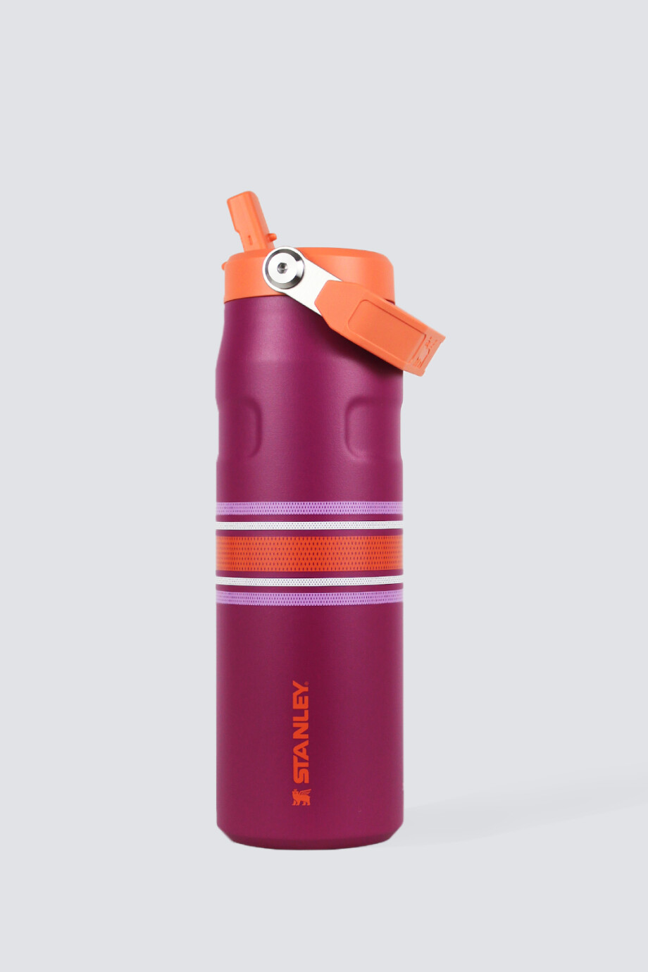 Botella Stanley The Aerolight 24 OZ Fucsia - Rayas naranja y rosa