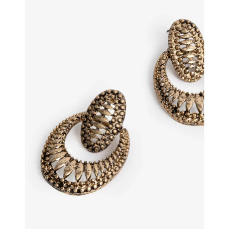 Aros Colgantes Cortos Antique Gold Dorado Antique Gold