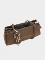Bolso De Hombro Efecto Piel Con Colgante marron