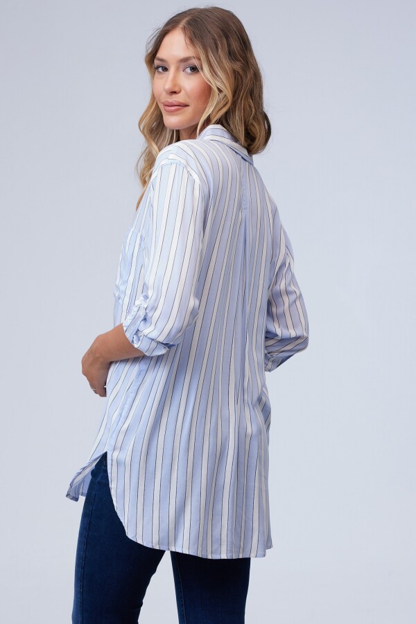 Camisa Lineas Oversize CELESTE/MULTI