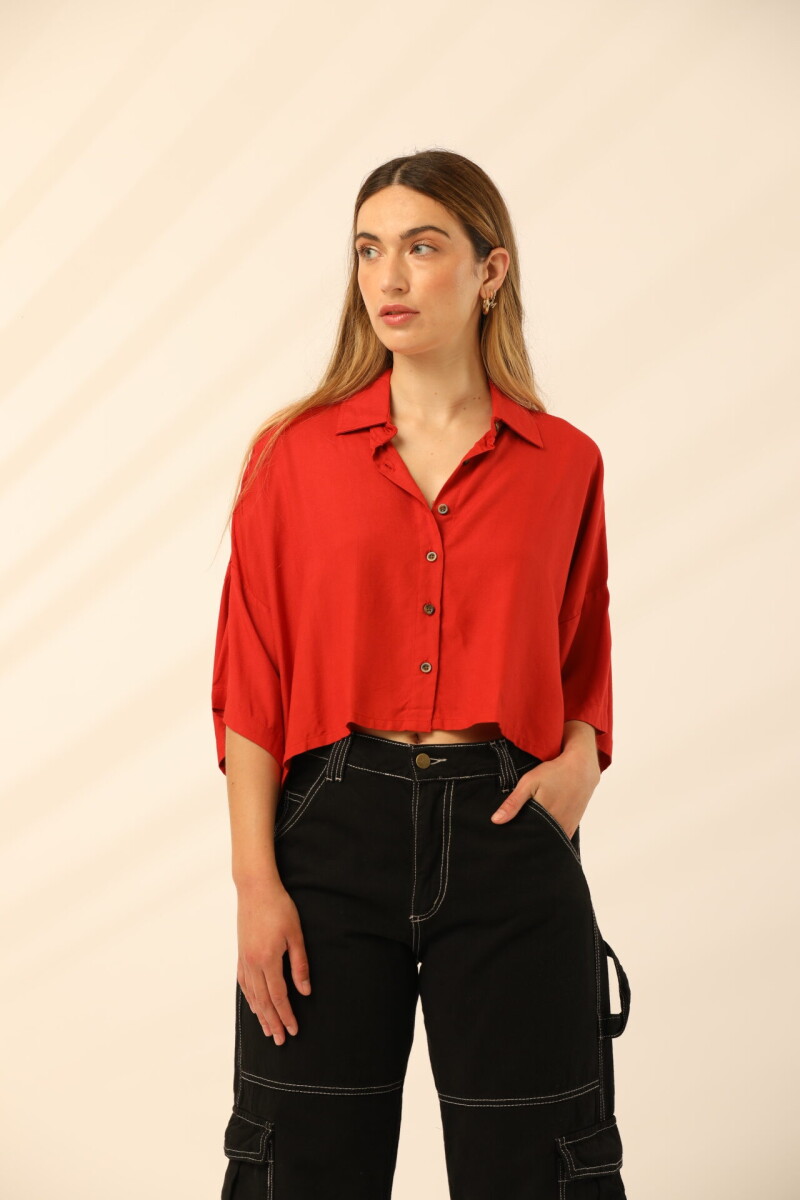 Camisa Crop - Tomate 