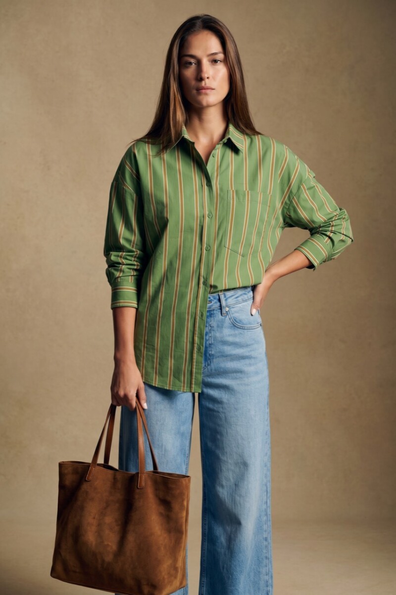 Camisa Rayada Verde