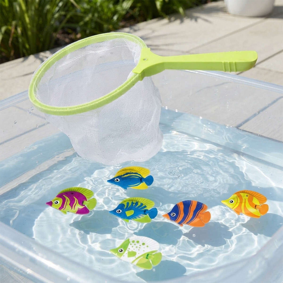 Set x 7 de Pesca con Calderín y Pesos de Colores 