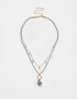 Collares Cortos Azul Collar Corto Multi Cadena - Dorado