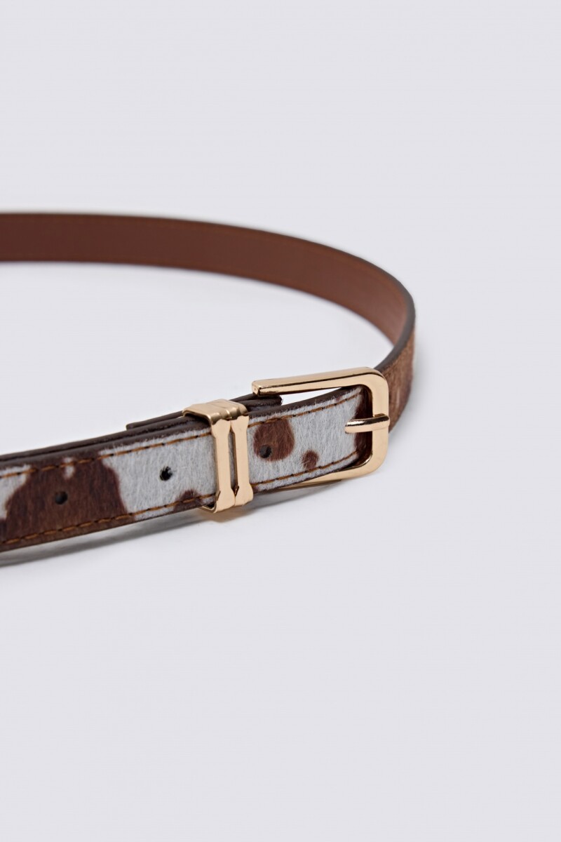 Cinturón eco- piel de vaca tostado