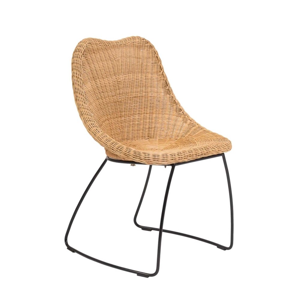 SILLA DE COMEDOR RATTAN-Y-METAL NATURAL-BEIGE ELAFONISI