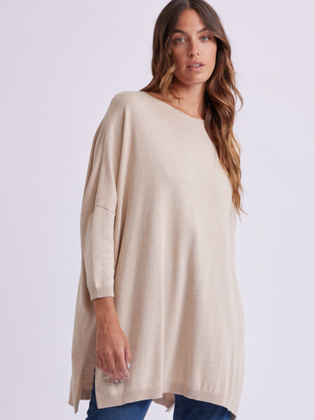 Buzo de punto oversize Beige Melange