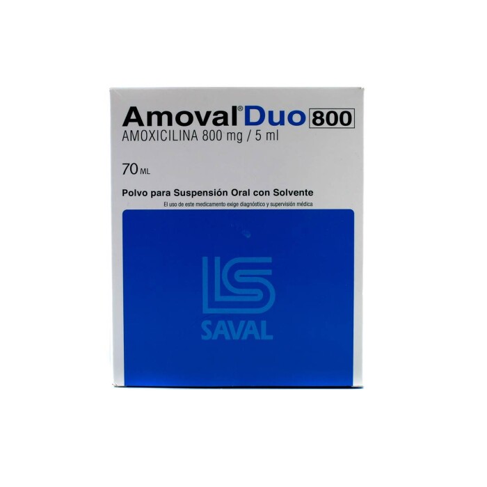 AMOVAL DUO 800 MG. (FORTE) SUSP. FRASCO única