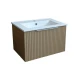 Mueble Baño En Mdf Laqueado 61X39.5X38Cm Beige Mate C/Bacha Loza GAMAS DE BEIGE